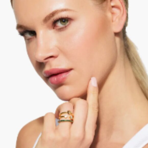 KURT GEIGER LONDON Set of 3 Crystal Eagle Stackable Rings SIZE 8 - Picture 3 of 8